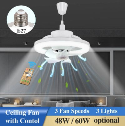 Ventilador de Teto Com Luz de Led 360º Rotação 3 Velocidades + Envio Imediato