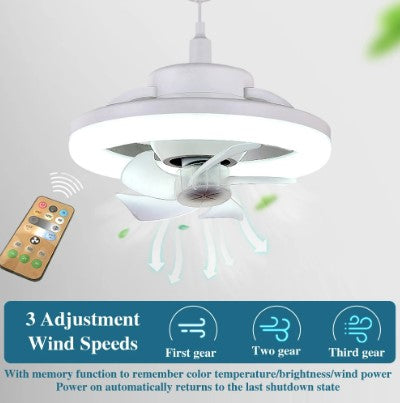 Ventilador de Teto Com Luz de Led 360º Rotação 3 Velocidades + Envio Imediato