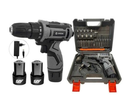 Parafusadeira E Furadeira com Maleta e acessórios + Envio Imediato + Frete Grátis