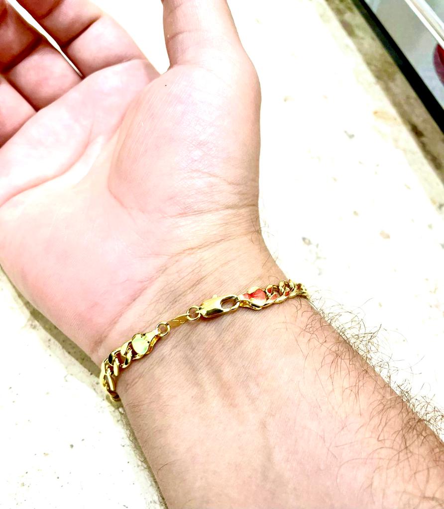 Leve +1 Pulseira Masculina Banhada a Ouro 18K de 249 por 79! Só Hoje