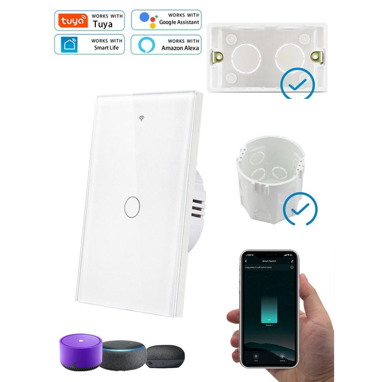 Interruptor Wi-Fi Inteligente de Toque 433Mhz Remoto Luz de Voz Controle Alexa + Frete Grátis + Envio Imediato + Brinde