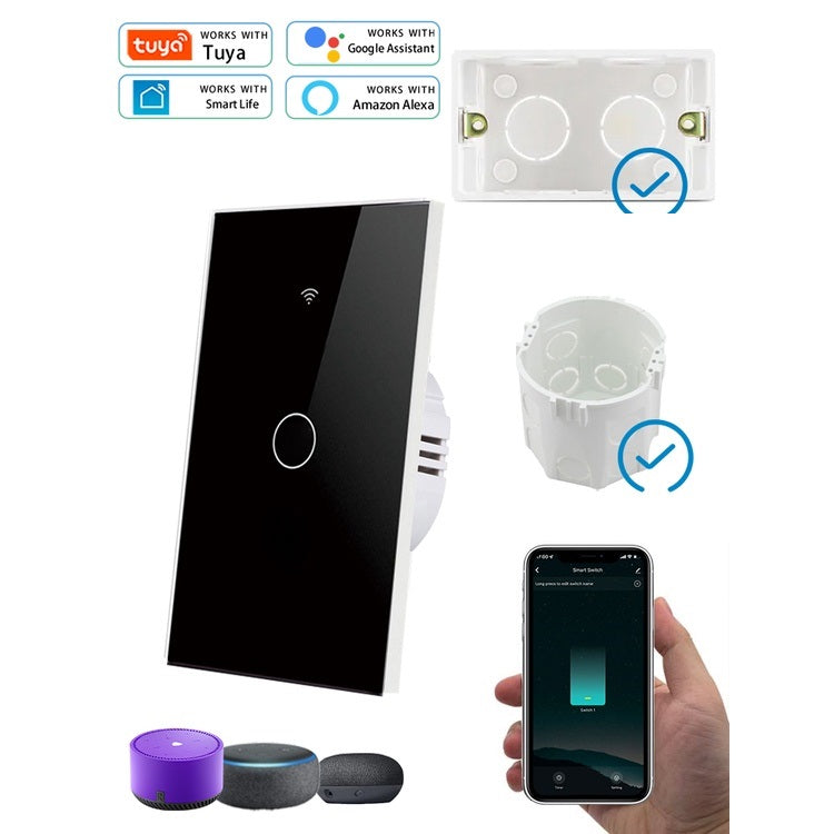 Interruptor Wi-Fi Inteligente de Toque 433Mhz Remoto Luz de Voz Controle Alexa + Frete Grátis + Envio Imediato + Brinde