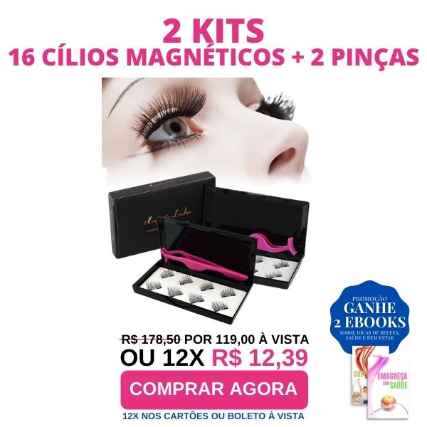 Novidade no Brasil Cílios Magnéticos 8D com Imã Duplo Não Precisa de Cola nem Delineador + Frete Grátis + 70% OFF + Envio Imediato