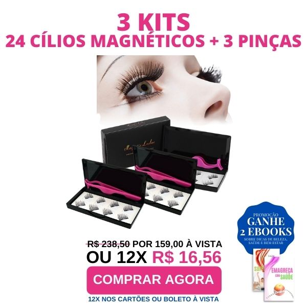Novidade no Brasil Cílios Magnéticos 8D com Imã Duplo Não Precisa de Cola nem Delineador + Frete Grátis + 70% OFF + Envio Imediato