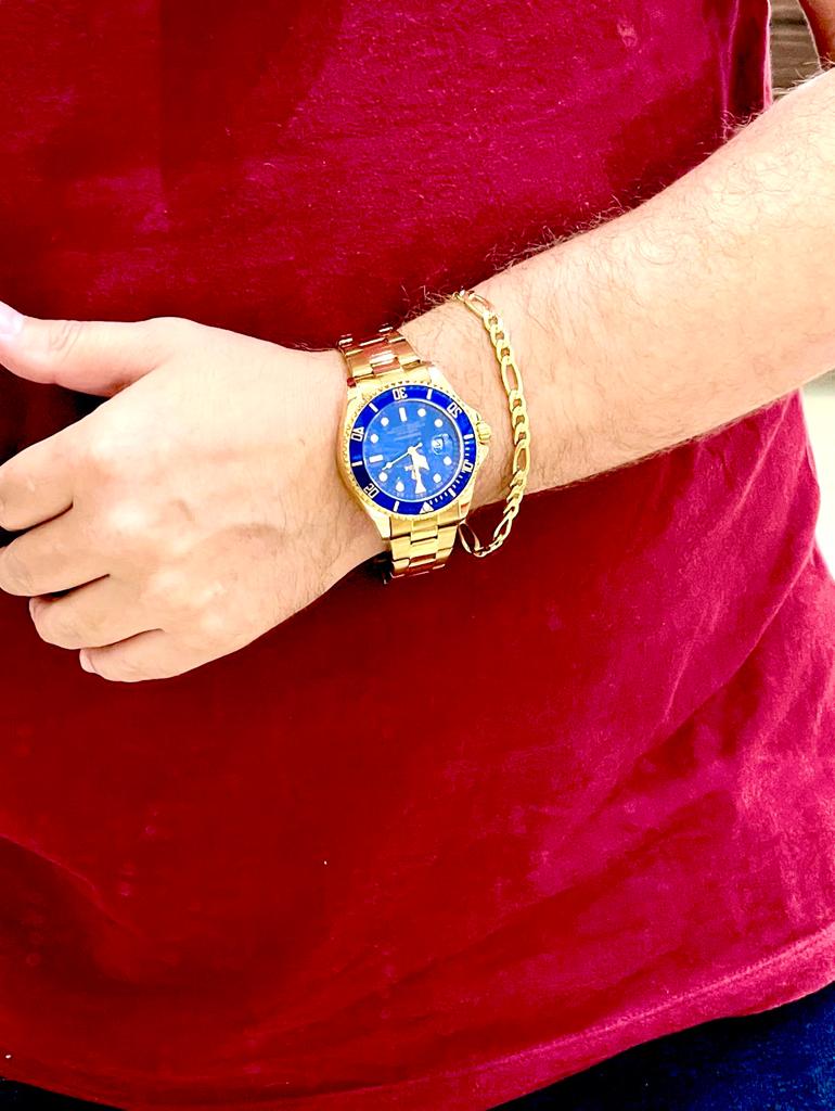 Leve +1 Pulseira Masculina Banhada a Ouro 18K de 249 por 79! Só Hoje