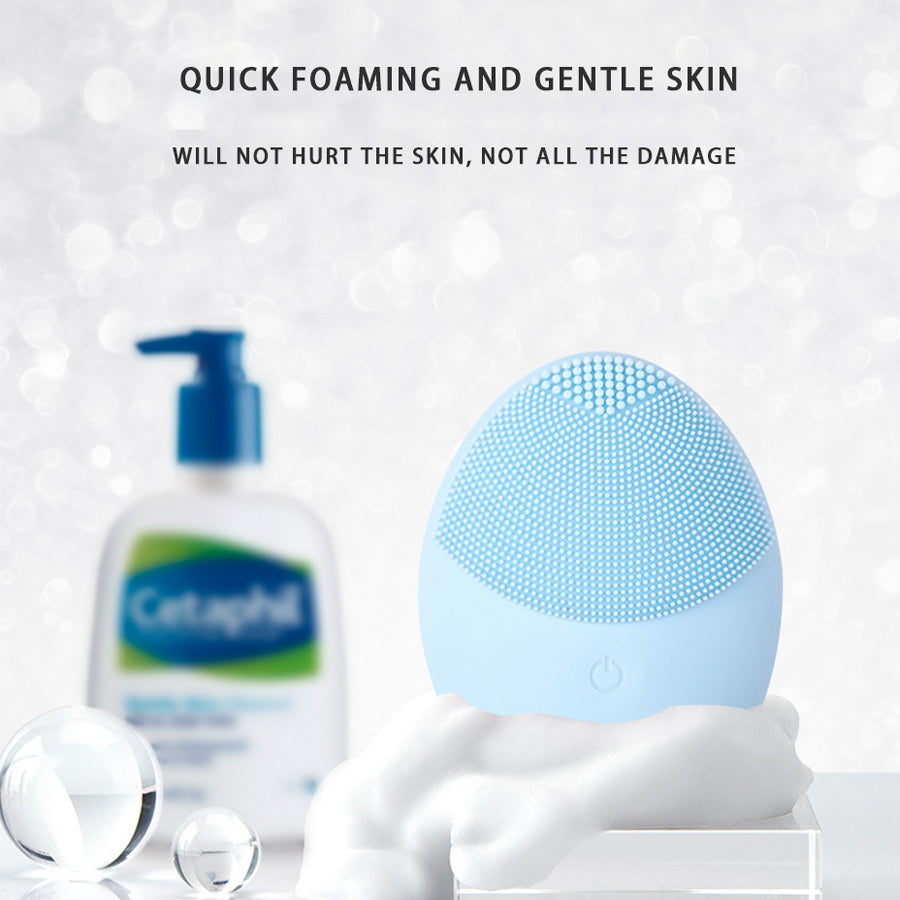 Esponja Elétrica de Silicone Limpeza e Massagem de Pele