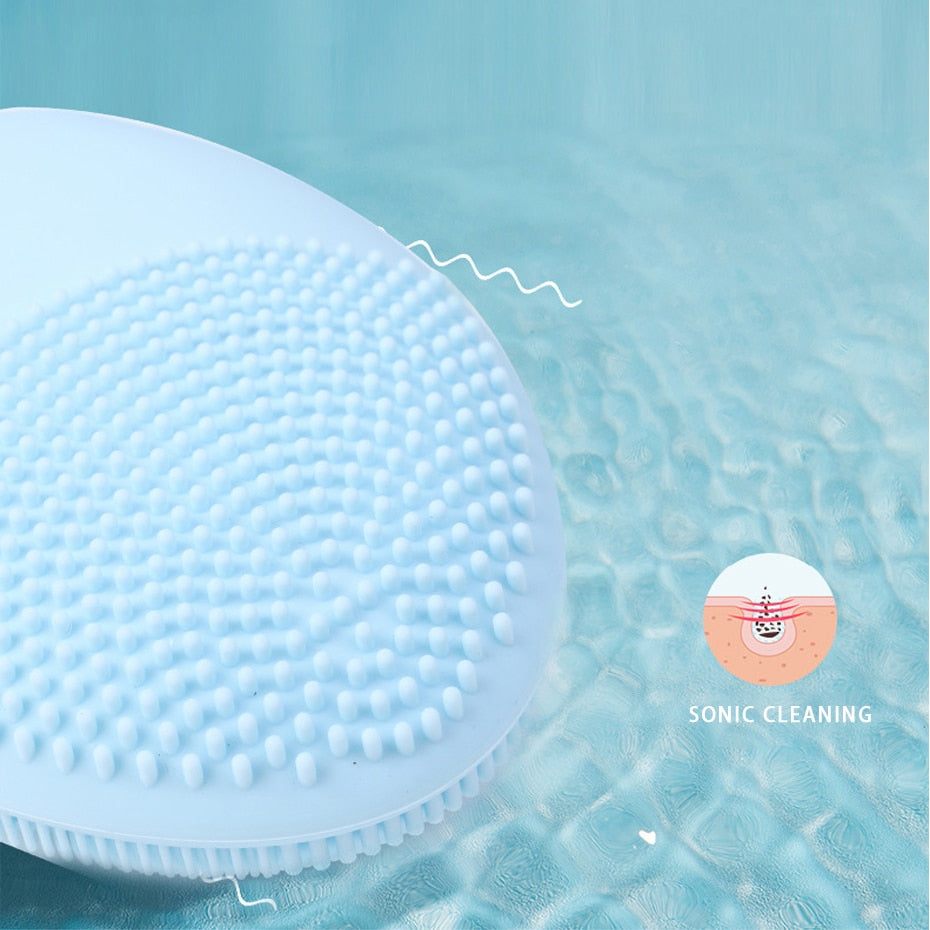 Esponja Elétrica de Silicone Limpeza e Massagem de Pele