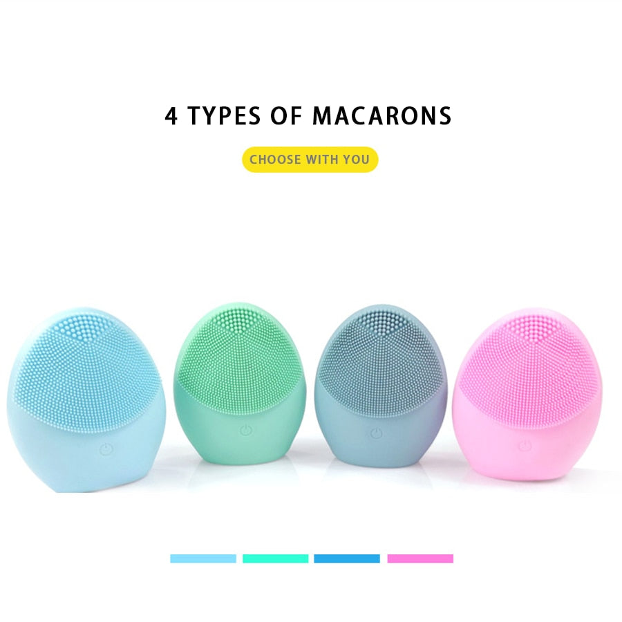 Esponja Elétrica de Silicone Limpeza e Massagem de Pele