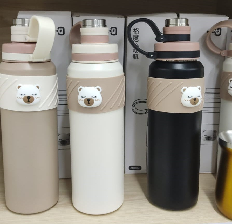 Garrafa Térmica Ursinho Aço Inoxidável 800ml + Frete Grátis + Envio Imediato + Brinde