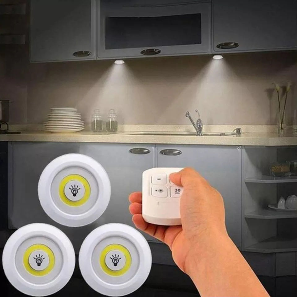 Kit 3 Lâmpadas Luminárias Controle Remoto Led Sem Fio + Frete Grátis + Envio Imediato + Brinde