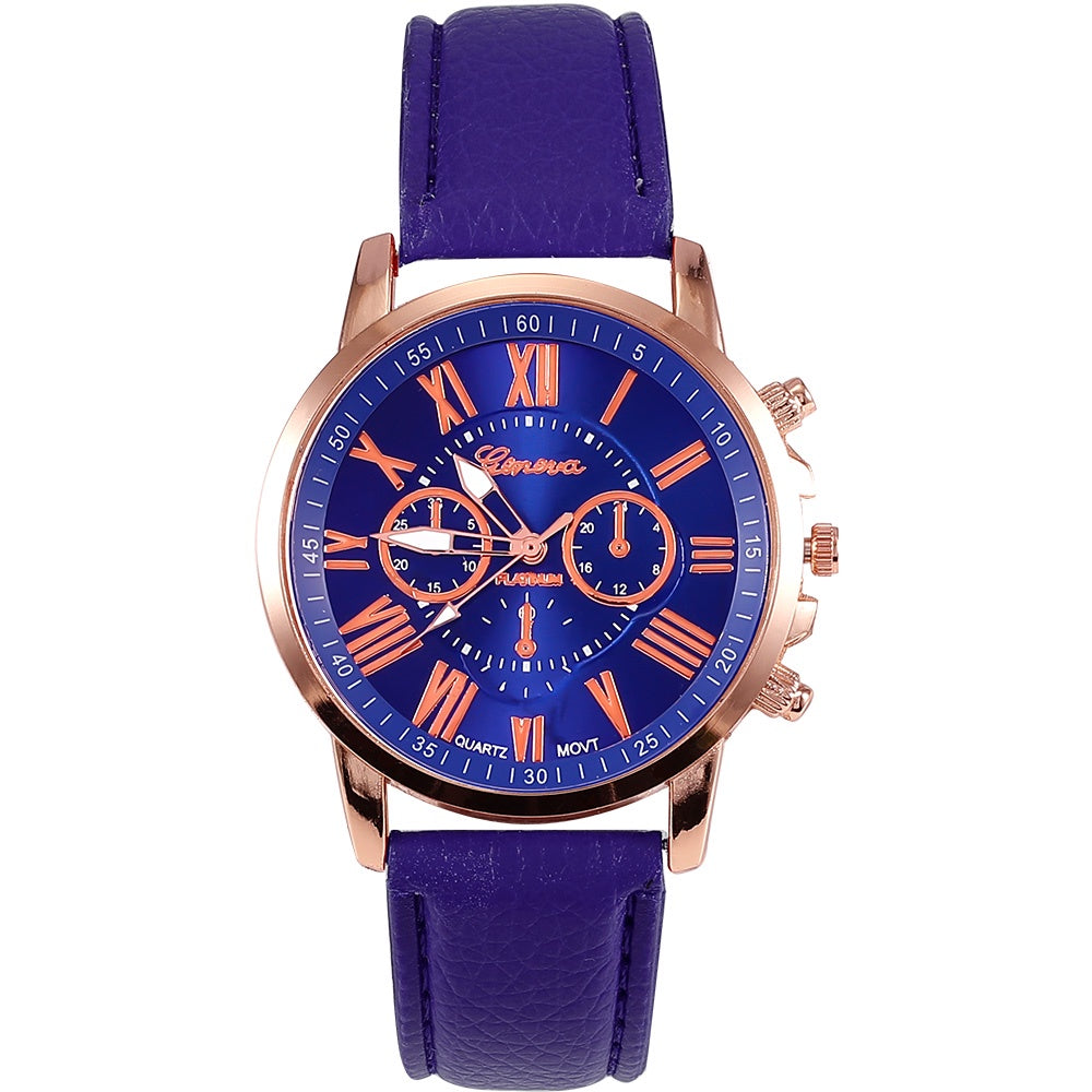 Relógio de Quartzo com Pulseira de Couro Feminino + Frete Grátis + Envio Imediato + Brinde