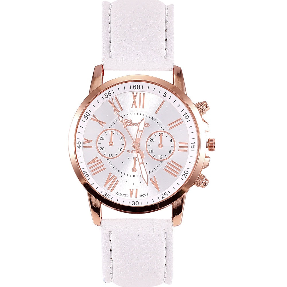 Relógio de Quartzo com Pulseira de Couro Feminino + Frete Grátis + Envio Imediato + Brinde
