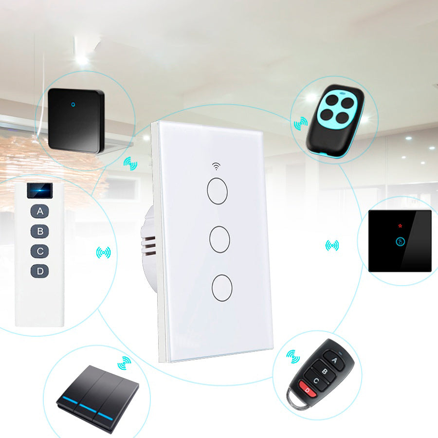Interruptor Wi-Fi Inteligente de Toque 433Mhz Remoto Luz de Voz Controle Alexa + Frete Grátis + Envio Imediato + Brinde