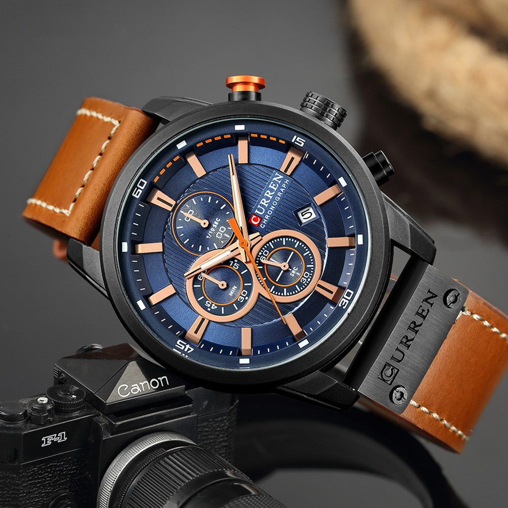 Relógio Curren Masculino Moda Quartz de Luxo + Frete Grátis + Envio Imediato + Brinde