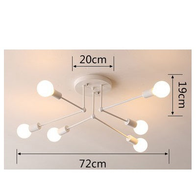 Luminária Nordic Moderna Minimalista Arte LED Lâmpada de Teto Mega Mulher store Branco 6 Luzes