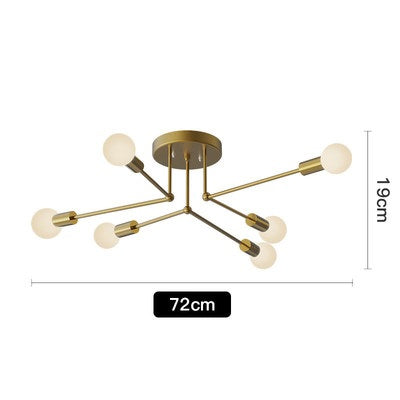 Luminária Nordic Moderna Minimalista Arte LED Lâmpada de Teto Mega Mulher store Ouro 6 Luzes
