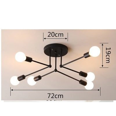 Luminária Nordic Moderna Minimalista Arte LED Lâmpada de Teto Mega Mulher store Preto 6 Luzes