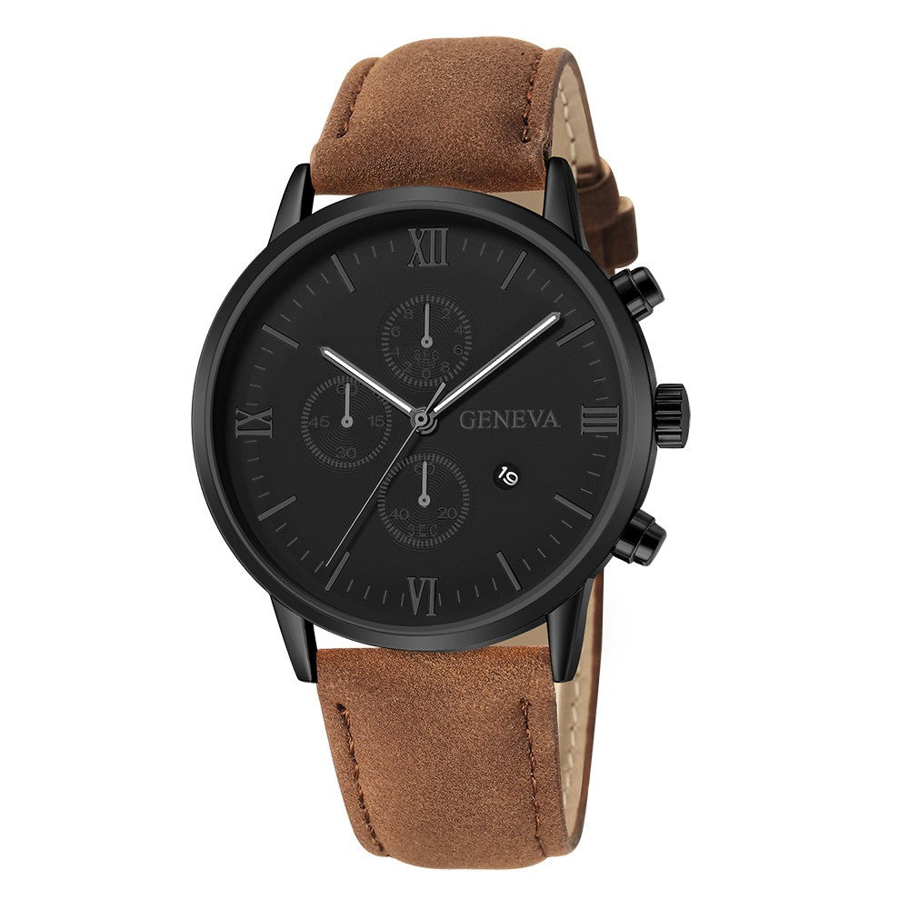 Relógio Unissex de Quartzo com Pulseira de Couro Geneva + Frete Grátis + Envio Imediato + Brinde