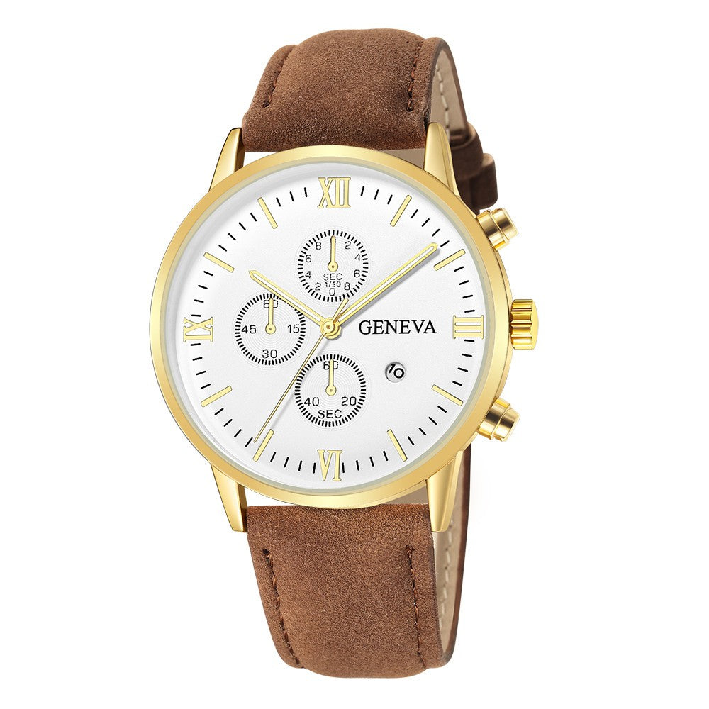 Relógio Unissex de Quartzo com Pulseira de Couro Geneva + Frete Grátis + Envio Imediato + Brinde