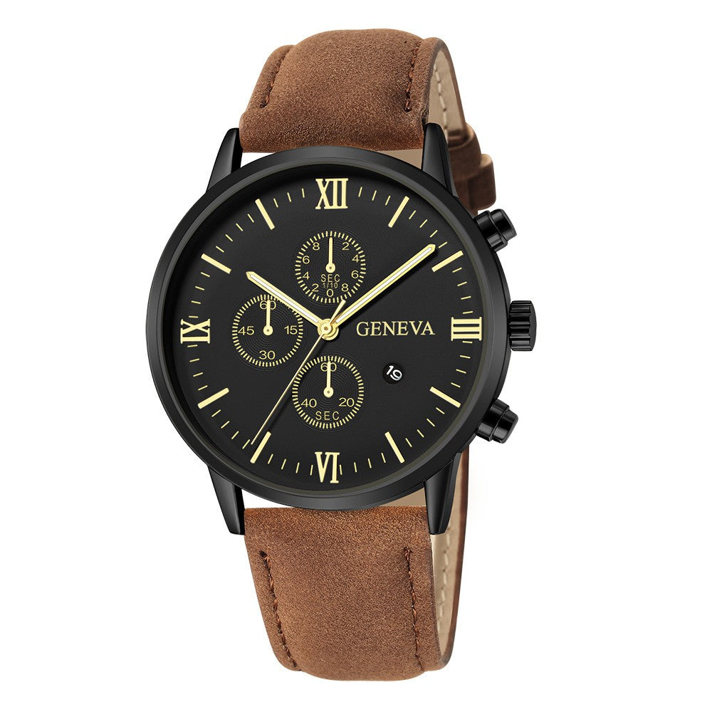 Relógio Unissex de Quartzo com Pulseira de Couro Geneva + Frete Grátis + Envio Imediato + Brinde