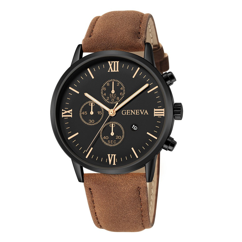 Relógio Unissex de Quartzo com Pulseira de Couro Geneva + Frete Grátis + Envio Imediato + Brinde