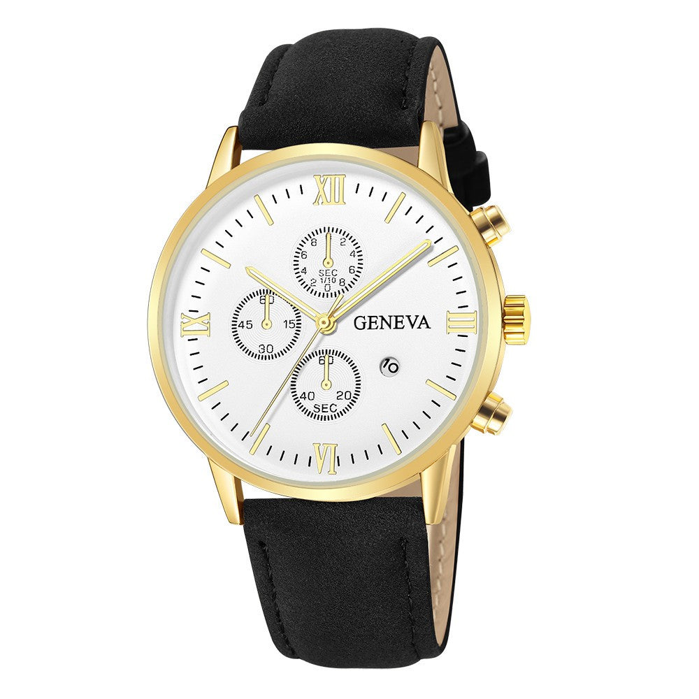 Relógio Unissex de Quartzo com Pulseira de Couro Geneva + Frete Grátis + Envio Imediato + Brinde