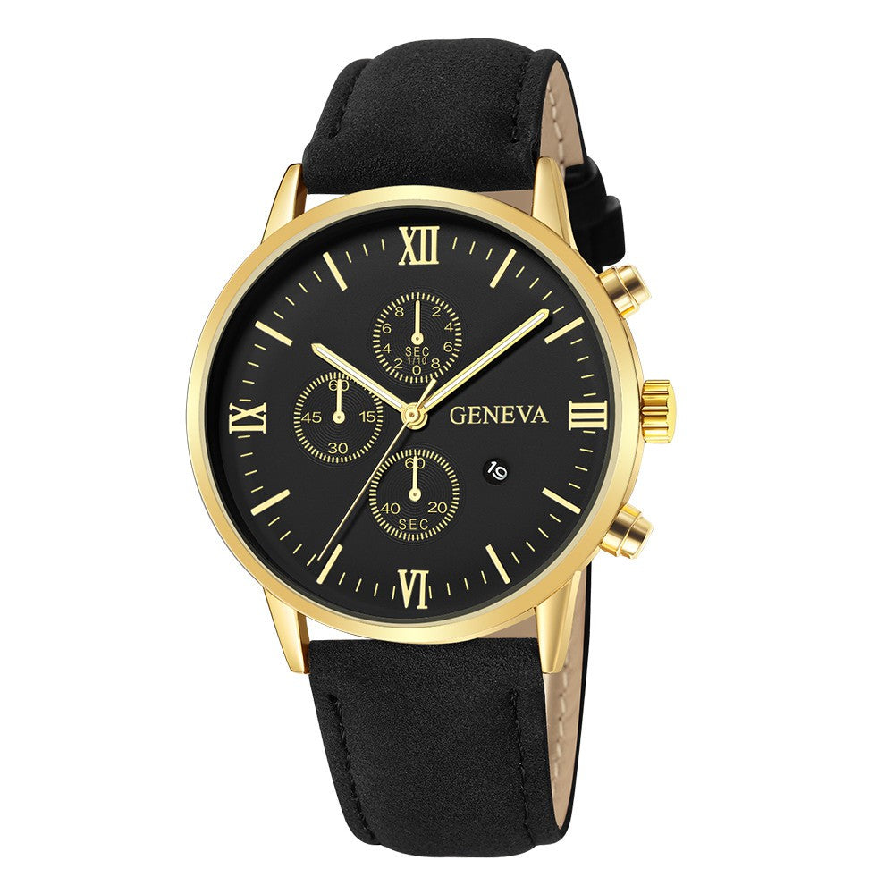 Relógio Unissex de Quartzo com Pulseira de Couro Geneva + Frete Grátis + Envio Imediato + Brinde