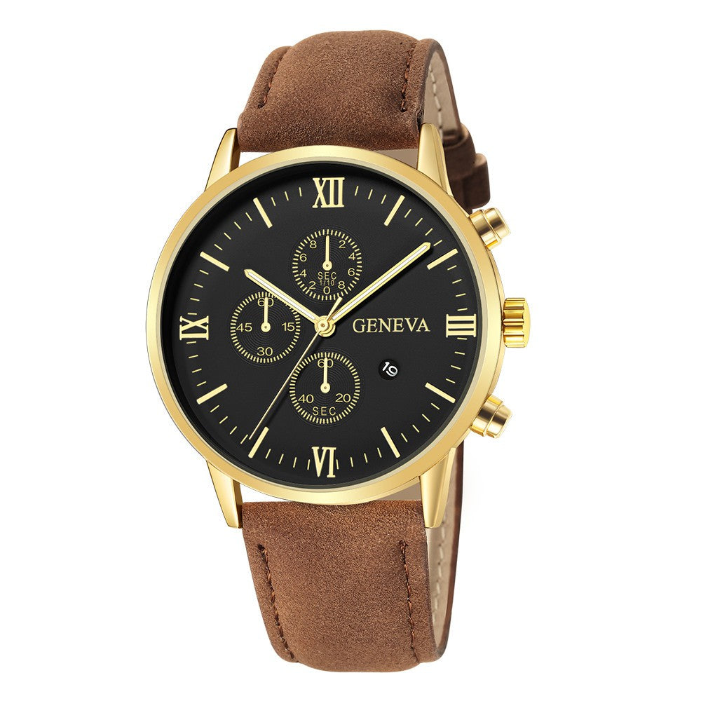 Relógio Unissex de Quartzo com Pulseira de Couro Geneva + Frete Grátis + Envio Imediato + Brinde