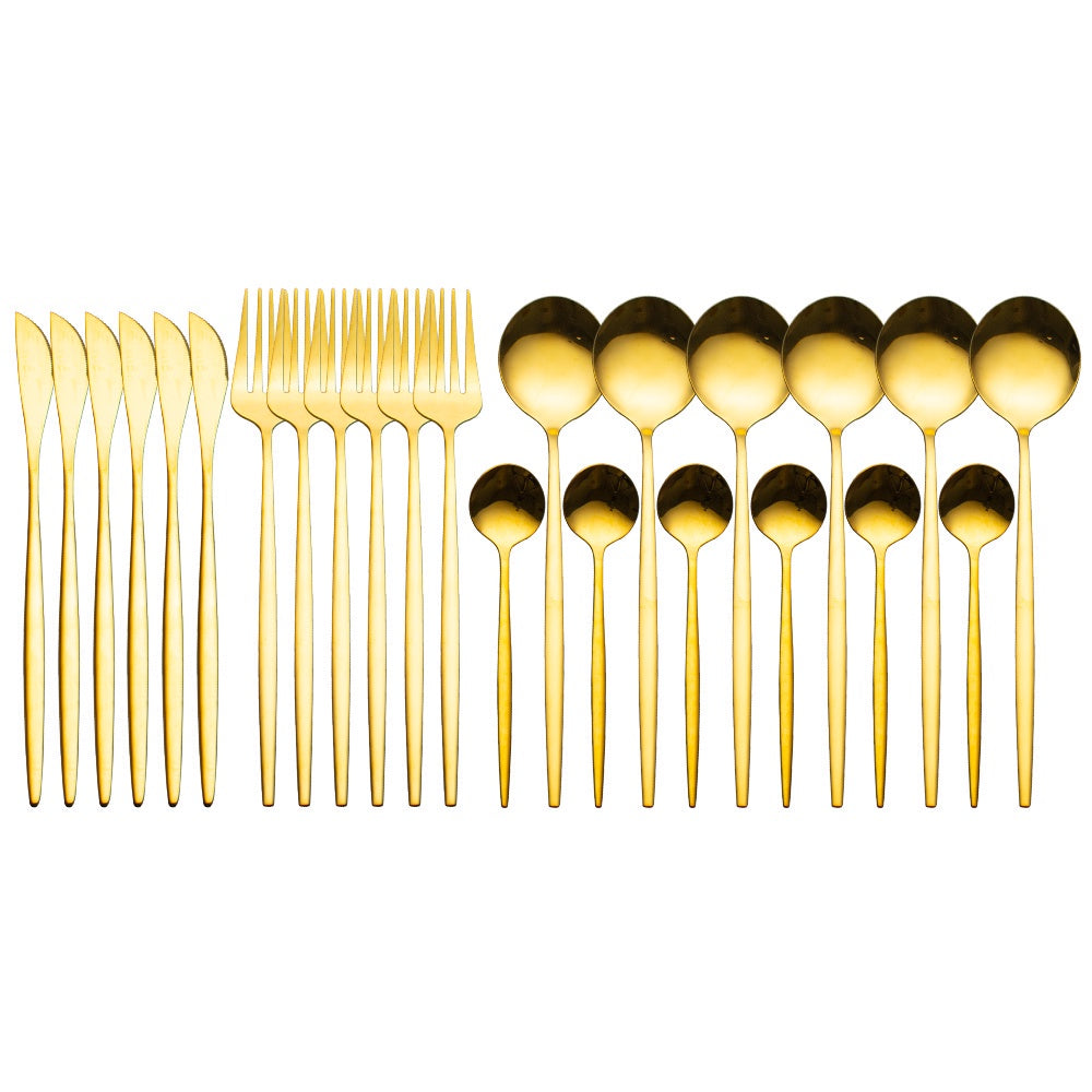 Conjunto de Talheres Aço Inoxidável Faqueiro 24 Pcs + Frete Grátis + Envio Imediato + Brinde
