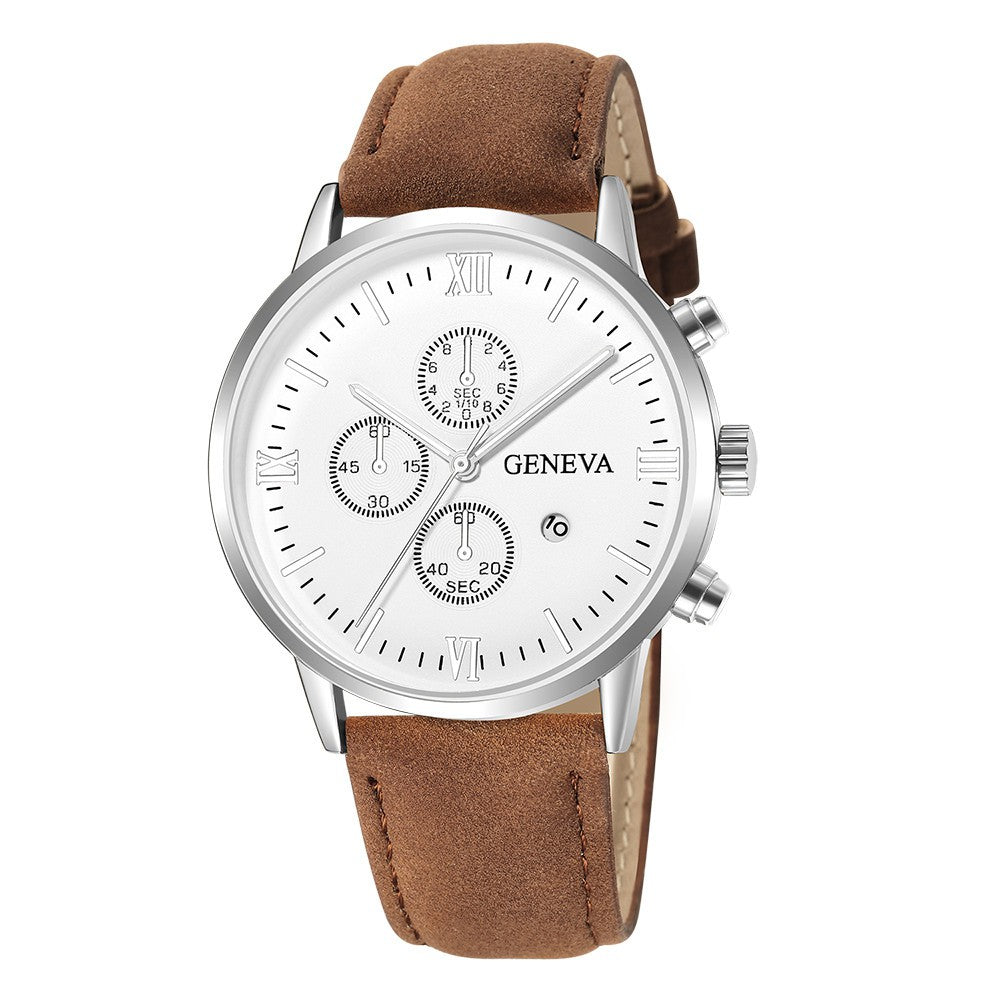 Relógio Unissex de Quartzo com Pulseira de Couro Geneva + Frete Grátis + Envio Imediato + Brinde