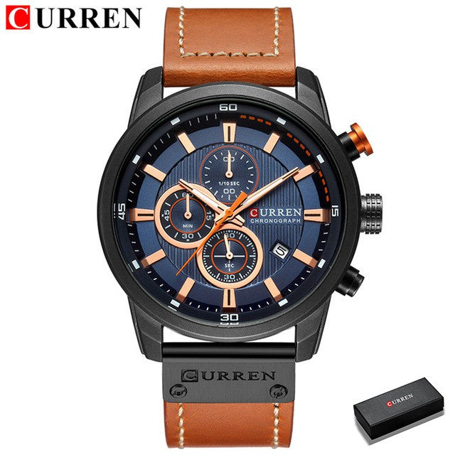 Relógio Curren Masculino Moda Quartz de Luxo + Frete Grátis + Envio Imediato + Brinde