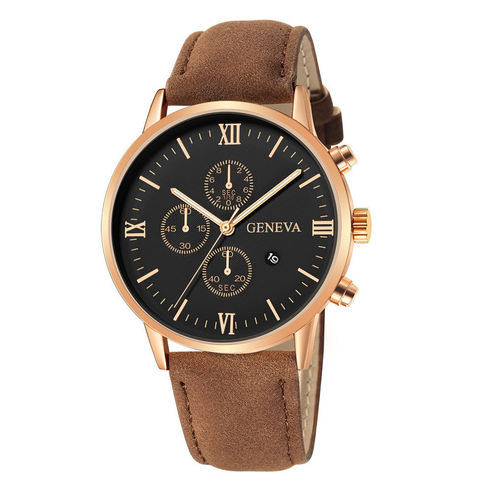 Relógio Unissex de Quartzo com Pulseira de Couro Geneva + Frete Grátis + Envio Imediato + Brinde