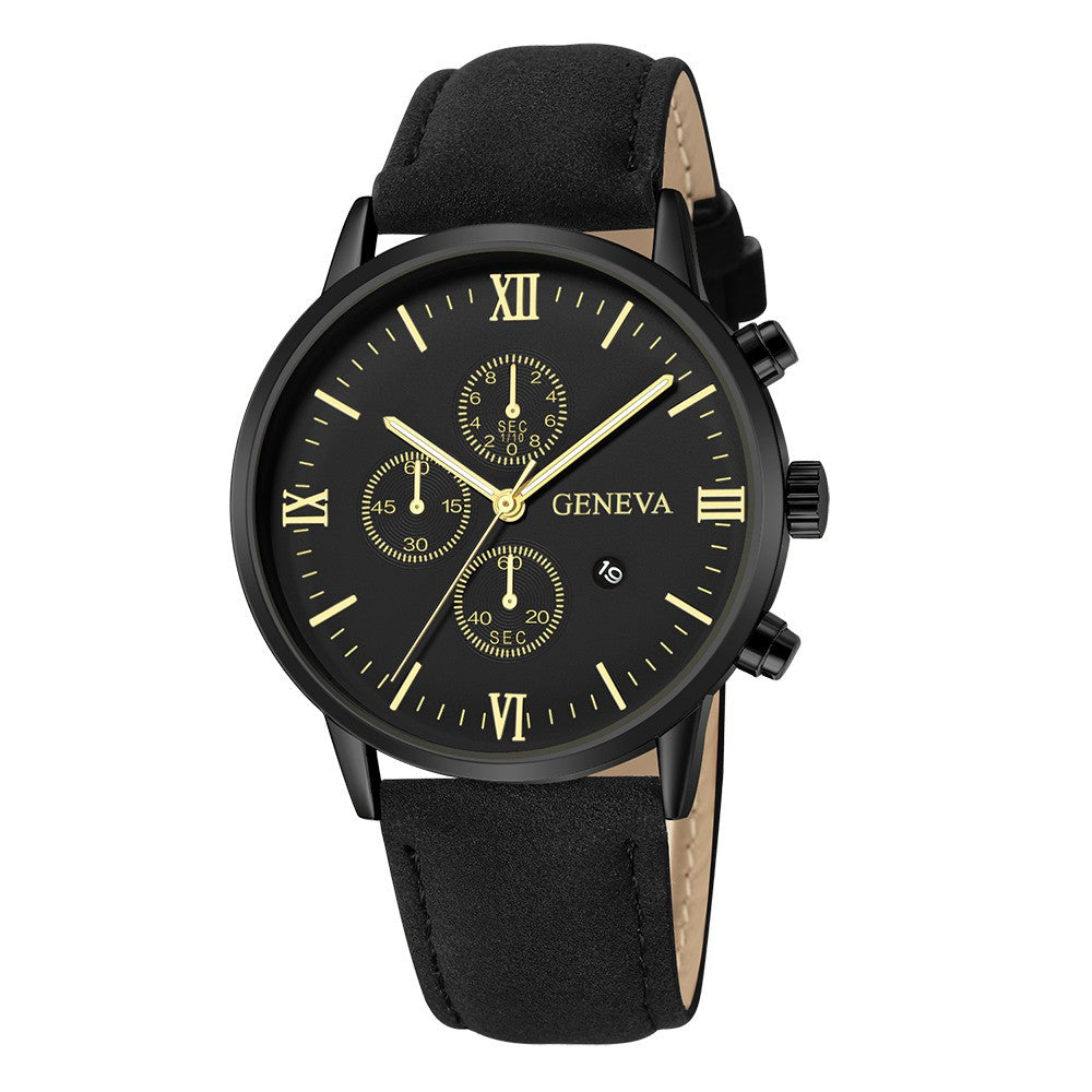 Relógio Unissex de Quartzo com Pulseira de Couro Geneva + Frete Grátis + Envio Imediato + Brinde