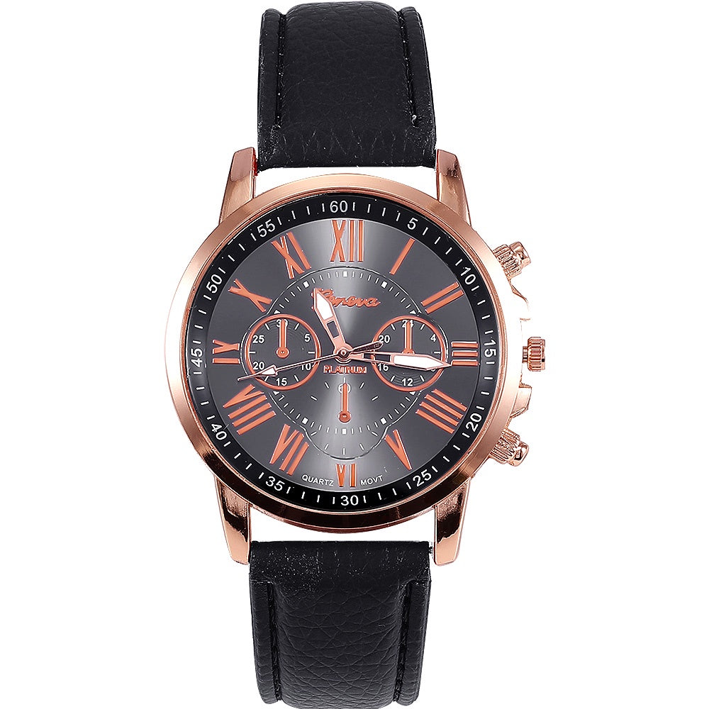 Relógio de Quartzo com Pulseira de Couro Feminino + Frete Grátis + Envio Imediato + Brinde