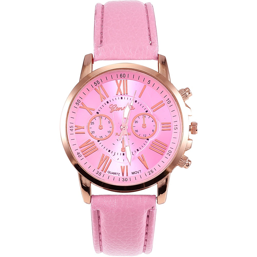 Relógio de Quartzo com Pulseira de Couro Feminino + Frete Grátis + Envio Imediato + Brinde
