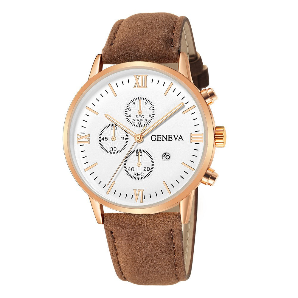 Relógio Unissex de Quartzo com Pulseira de Couro Geneva + Frete Grátis + Envio Imediato + Brinde