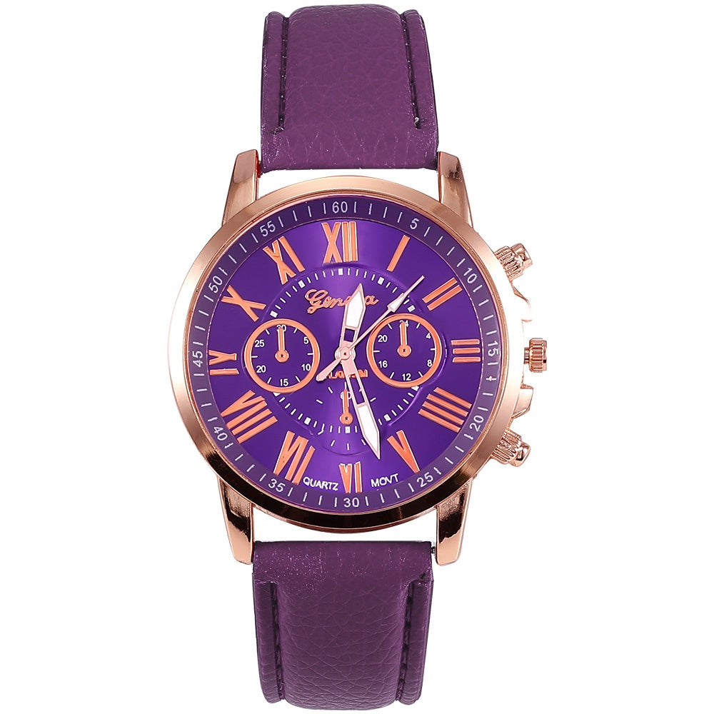 Relógio de Quartzo com Pulseira de Couro Feminino + Frete Grátis + Envio Imediato + Brinde