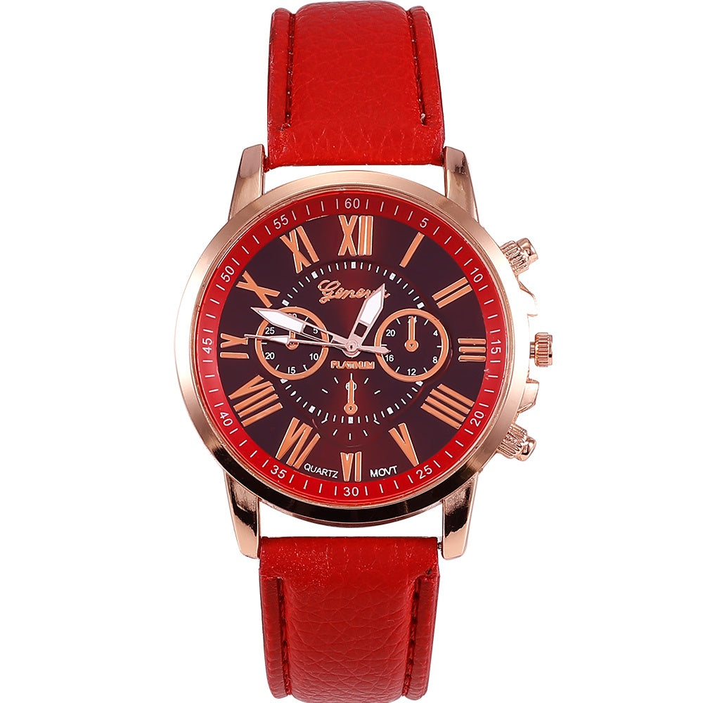 Relógio de Quartzo com Pulseira de Couro Feminino + Frete Grátis + Envio Imediato + Brinde