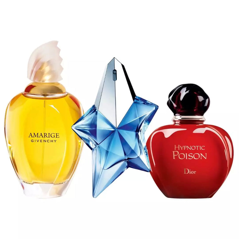 Combo 3 Perfumes Femininos - Angel, Hypnotic Poison e Amarige - Eau de Toilette 100ml