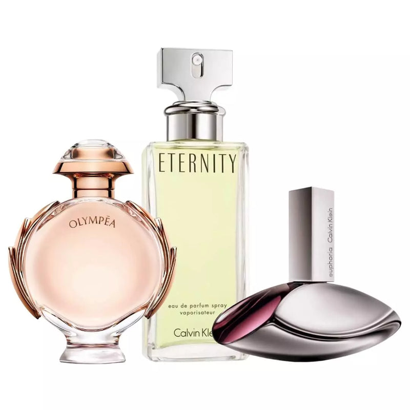 Combo 3 Perfumes Femininos - Eternity, Euphoria e Olympea - Eau de Toilette 100ml