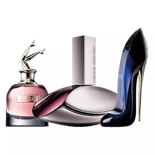 Combo 3 Perfumes Femininos - Euphoria, Good Girl e Scandal - Eau de Toilette 100ml - Frete Grátis + Envio Imediato