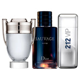 Combo 3 Perfumes Masculinos - Sauvage, 212 Vip Men e Invictus - Eau de Toilette 100ml - Frete Grátis + Envio Imediato