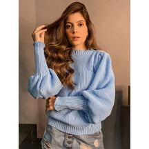 Blusa Tricot Elegância Manga Bufante Blogueira Inverno + Frete Grátis + Envio Imediato + Brinde
