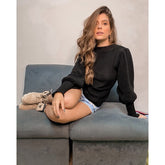 Blusa Tricot Elegância Manga Bufante Blogueira Inverno + Frete Grátis + Envio Imediato + Brinde