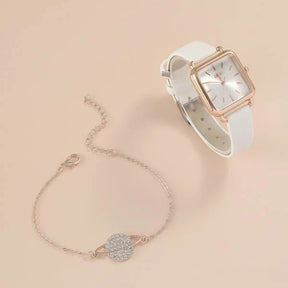 Kit 1 Relógio Quartzo Feminino e 1 Bracelete + Frete Grátis + Envio Imediato + Brinde