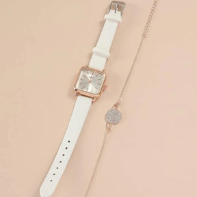 Kit 1 Relógio Quartzo Feminino e 1 Bracelete + Frete Grátis + Envio Imediato + Brinde
