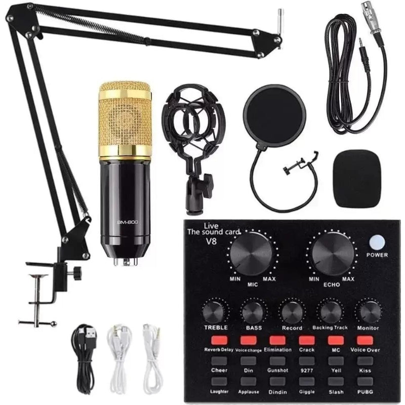 Kit Microfone BM-800 Pop Filter Aranha Braço Articulado + Frete Grátis + Envio Imediato + Brinde