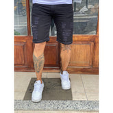 Kit 2 Bermudas Jeans Masculinas Rasgada Destroyed Verão 2022 + Frete Grátis + Envio Imediato + Brinde