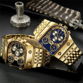 Relógio Oulm Militar Ouro Quartzo de Luxo Masculino + Frete Grátis + Envio Imediato + Brinde