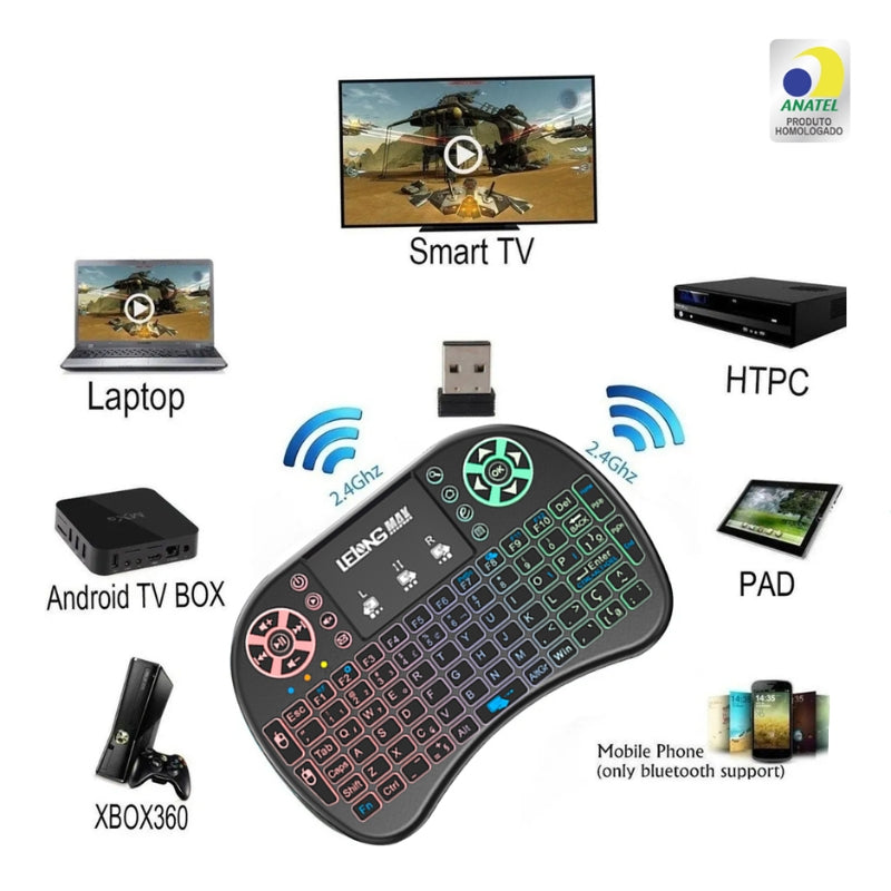 Mini Teclado Wireless Controle Sem Fio Para Smart Tv Game + Frete Grátis + Envio Imediato + Brinde